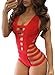 HOTAPEI Cut Out Bandage Bathing Suits One Piece Swimsuits for Women Sexy Red Large