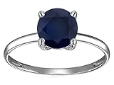 Star K 7mm Round Genuine Black Sapphire Solitaire