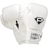 PROLAST Luxury Leather Boxing Training Gloves (white, 16oz)