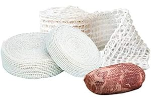 HAOMIAN 5m Meat Netting Roll,Size 18,Elastic Smoked Meat Poultry Ham Netting Meat Butcher Twine Net Roll Wrapping Net,Beef Netting Roll for Meat Cooking Meat Sausage Making