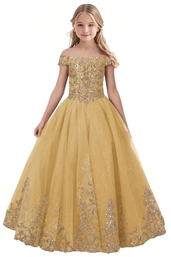 Tulle Flower Girl Dress for Wedding Sparkly