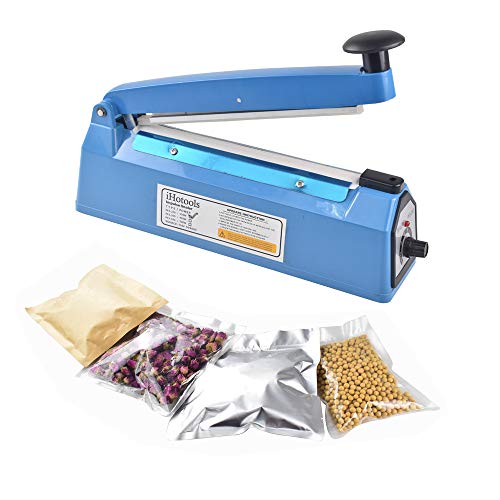 8 inches Impulse Bag Sealer Heat Sealing Machine with Extra Replacement Element Grip Blue