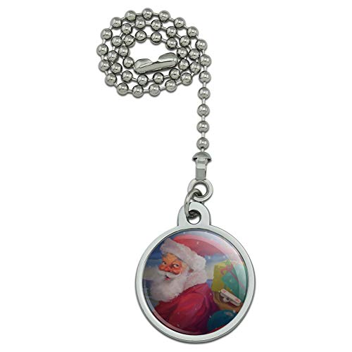 GRAPHICS & MORE Christmas Holiday Santa Making His Rounds Ceiling Fan and Light Pull Chain