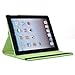 ATC 360 Degree Rotating iPad 2 Case (Green): Folio Convertible Cover Multi-angle Vertical and Horizontal Stand with Smart On/Off for the Apple iPad2
