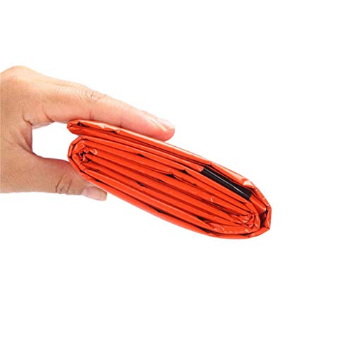 WoCoo 3PC Compact Ultra Lightweight Sleeping Bag Waterproof/windproof/warm first aid kit Emergency Blanket Liner Bags,Survival Gear Kit(Orange)