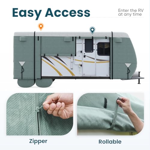 KING BIRD Upgraded Travel Trailer RV Cover, ExtraThick 5 Layers Anti