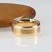 iTungsten 6mm 8mm Gold Tungsten Carbide Rings for Men Women Wedding Engagement Bands Comfort Fit