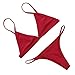 MOOSKINI Womens Black Blue Red White Bikini Two-Piece Brazilian Bottom Bathing Suit