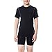 LANBAOSI Boys Athletic Shirts Youth Compression Shorts Set Workout Kids Teen Summer Clothes