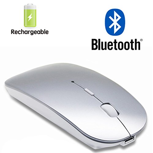 Bianco Slim Rechargeable Bluetooth Wireless Mouse For PC Computer Notebook Computer Android Tablet Vomputer Intelligent Equipment (Silver)