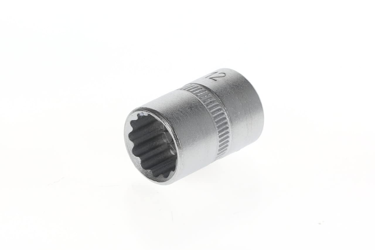 GEDORE Socket, 1/4" 6.3 mm drive, Bi-hex, 12 mm AF, Tool, D 20 12, Chrome-plated steel — image 1
