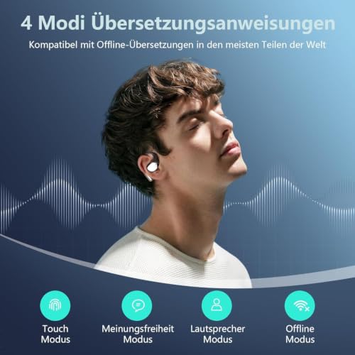 AI Headphones Translator 3-in-1, Bluetooth 5.4 Real Time Voice Translator Headphones 164 Languages & 7 Modes, 60H Translation Headphones with App, Open Ear Translation Earphones for Business, Learning