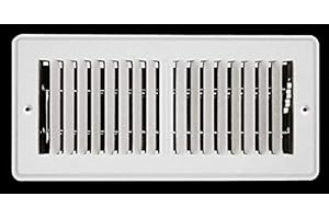 HVAC Premium 4 X 8 Mobile Home Rv Floor Register Vent Grille with Back Dampers Fixed Blades 2 Way Deflection White