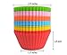 24 Pack Silicone Cupcake Baking Cups 24 Reusable Non-stick Cupcake Holder Liners Cup Molds Vibrant Muffin Molds 6 Colors, Pack of 24