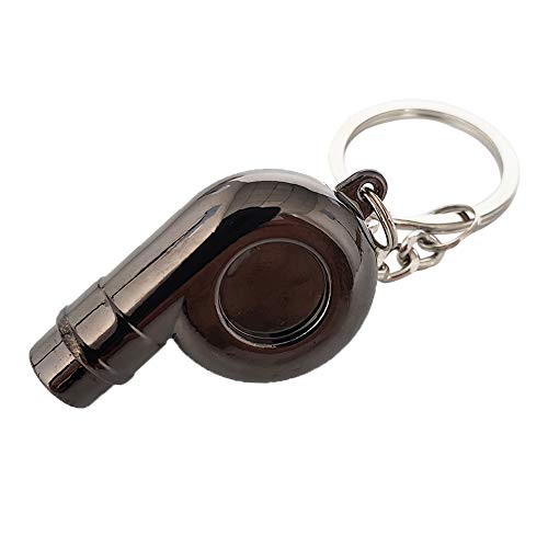 Ispeedytech Spinning Turbo Keychain,Make Whistle Sound,Auto Part Model Metal Keychain/Key Ring/Holder (Bright Black) - Thumbnail 5