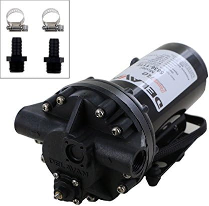 Delavan 5836-111E PowerFlo 12V Bypass Diaphragm Pump with Male 1/2" Hose Barb Kit (Bundle, 2 Items)