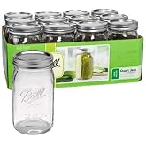 Loew-Cornell Ball Mason Jar 32oz Wide Mouth, Clear - 12 Pack