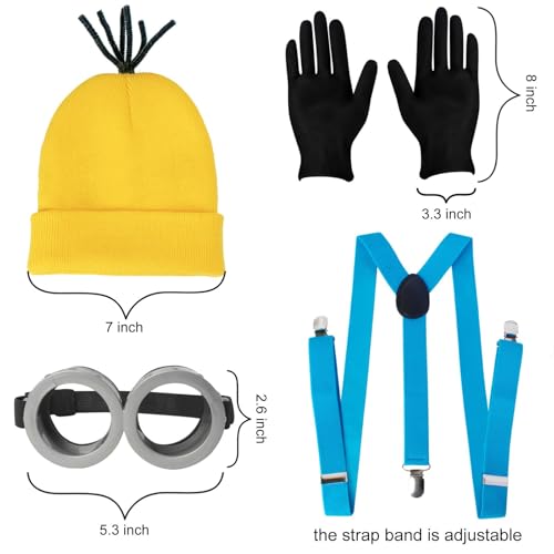 4 Pcs Costume for Girls Boys Adults, Cartoon Role Play Dress Up Costume Accessories Adult for Holiday Birthday Cosplay Set Dress Up