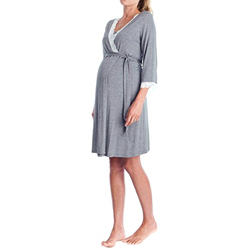Rambling 2018 New Maternity Nursing Nightgown Pregnant Sleepwear Gown Maternity Hospital Nightdress - Thumbnail 3