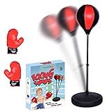 Fun Little Toys Boxing Ball Set for Kids with Punching Ball with Stand, Boxing Gloves, Hand Pump and Adjustable Height Stand, for Boys Girls