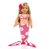 Ecore Fun 16-18 Inch Doll Clothes Mermaid Tail Outfit Swimsuit Bikini for America 18 Inch Girl Doll and 16 Inch Girl Doll