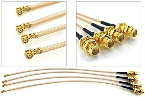 Pack of 4 RF U.FL(IPEX/IPX) Mini PCI to RP-SMA Female Pigtail Antenna Wi-Fi Coaxial RG-178 Low Loss Cable (7 inches (17.8 cm))