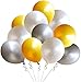 Elecrainbow 12 Inches 320 Grams Thickened Silver Balloons,Silver Party Supplies for Birthday Wedding Baby Shower Graduation Thanksgiving Anniversary Party,100 Count