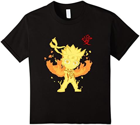 Kids The boy a fire uzumaki shirt  10 Black