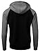 IDARBI Men's Raglan & Solid Long Sleeve Zip Up Hoodie Jacket