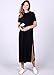 Missufe Women's High Slit Loose Casual Midi Plain T-shirt Dress