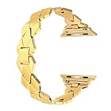 For Apple Watch Band 38mm Gold, Wearlizer Rhombus Design Bands Replacement iWatch Stainless Steel Strap for Apple Watch Series 3, Series 2, Series 1, Sport, Edition, Christmas Gift---38mm Gold