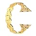 For Apple Watch Band, Wearlizer Rhombus Design Bands Replacement iWatch Stainless Steel Strap for Apple Watch Series 1, Series 2, Sport, Edition---38mm Gold