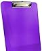 Trade Quest Plastic Clipboard Transparent Color Letter Size Low Profile Clip (Pack of 6) (Purple)