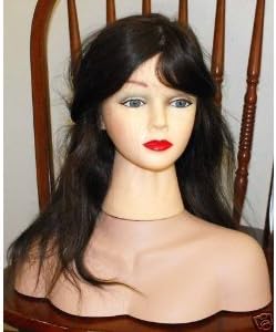 Beautiful Female Head Manikin with Real 18" Long Human Hair+shoulder "Shaina" Mannequin Girl for Cosmetology