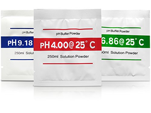 pH Meter Buffer Solution Powder Set, for Precise pH Meter Calibration, 3-Pack Calibration Solution is Easy and Portable, Make 1-Cup Portions of 4.00pH, 6.86pH, and 9.18pH Solution