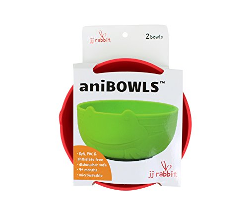 JJ Rabbit aniBOWL, Frog/Lime Pop/Wet Coral, 2 Count