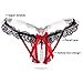 KHUFUZI Women's Sexy Hollow Out Panties Underwear Cute Nightwear Sleepwear Soft Lingerie Undies For Wife Girlfriend (RedBlack)