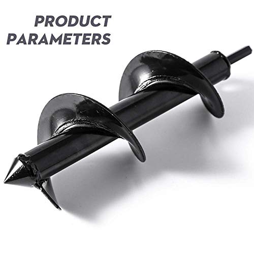 Durable Auger Drill Bit - Garden Auger Spiral Drill Bit - Post Hole Digger Drill Bit for Tulips, Iris, Bedding Plants and Digging Weeds Roots - Non-Slip 3.5" x 10 " HEX Shaft Auger (3.5" x 10 ")