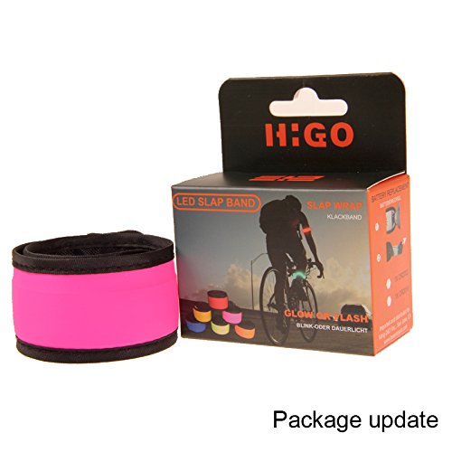 Higo LED Armband -Glowing Led Slap Bracelet, Christmas Gift Light Up Wristbands for Running, Jogging, Cycling (Pink)