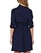 Leadingstar Women's Casual V-neck Pure Color Long-sleeved Slim Chiffon Dresses