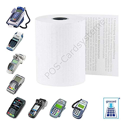 50 Of 20 Credit Card Thermal Rolls 57 mm x 18 m x 12 mm for Tool for Ingenico ICT 220 IWL 250, Verifone CCV with Debit Text