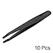 uxcell 93305 Plastic Anti-static Tweezers, Precision Slant Tip for Jewelry Craft DIY Beauty Electronics Repair Tool Black 10 Pcs