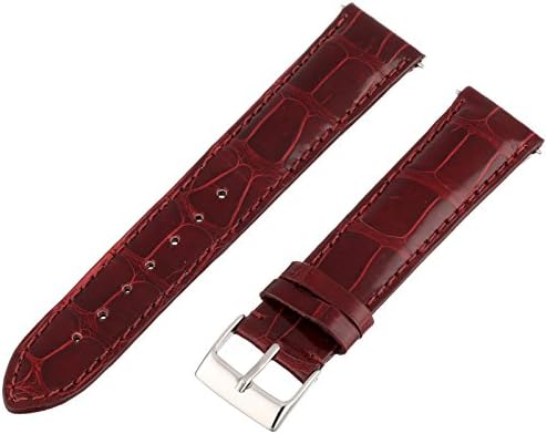 Swiss Watch International 20 MM Burgundy Genuine Alligator Strap 20AAT38M