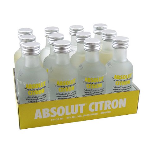 Absolut citron Lemon vodka 12x 50ml miniature pack (7312040090051)