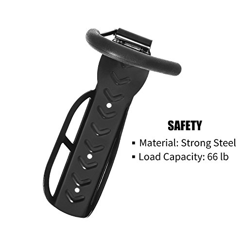 Auwey 2pcs Bike Wall Mount Hook Rack Holder Bicycle Hanger Storage Vertical Bike Hook for Indoor Shed, Heavy Duty Holds up to 66 lb - Thumbnail 4