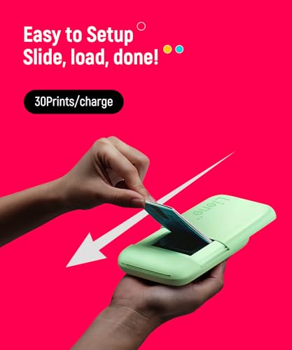 Liene Pearl K100 Photo Printer, 2x3” Mini Portable Instant Phone Printer 50 Zink Adhesive Paper, Bluetooth 5.2 Compatible w/iOS & Android, Small Color Picture Printer for iPhone Smartphone Green