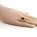 Gem Stone King 925 Sterling Silver Red Created Ruby Cocktail Engagement Ring For Women (7.19 Cttw, Oval 14X10MM, Available in size 5, 6, 7, 8, 9)