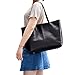 Jack&Chris Black Genuine Leather Designer Handbags Work Tote Shoulder Bags for Women,WBDZ038 Black