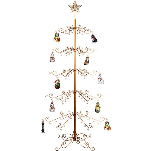 HOHIYA Ornament Display Tree Stand Metal Christmas Wrought Iron Wire Hanging Hook Hanger Glass