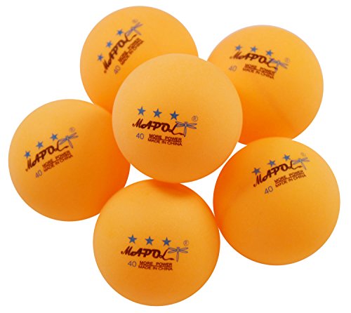 MAPOL Ping Pong Balls 100 Orange 3-star Table Tennis for Advanced Training